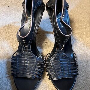 Cole Haan Black Strappy Heels Sandals 8.5